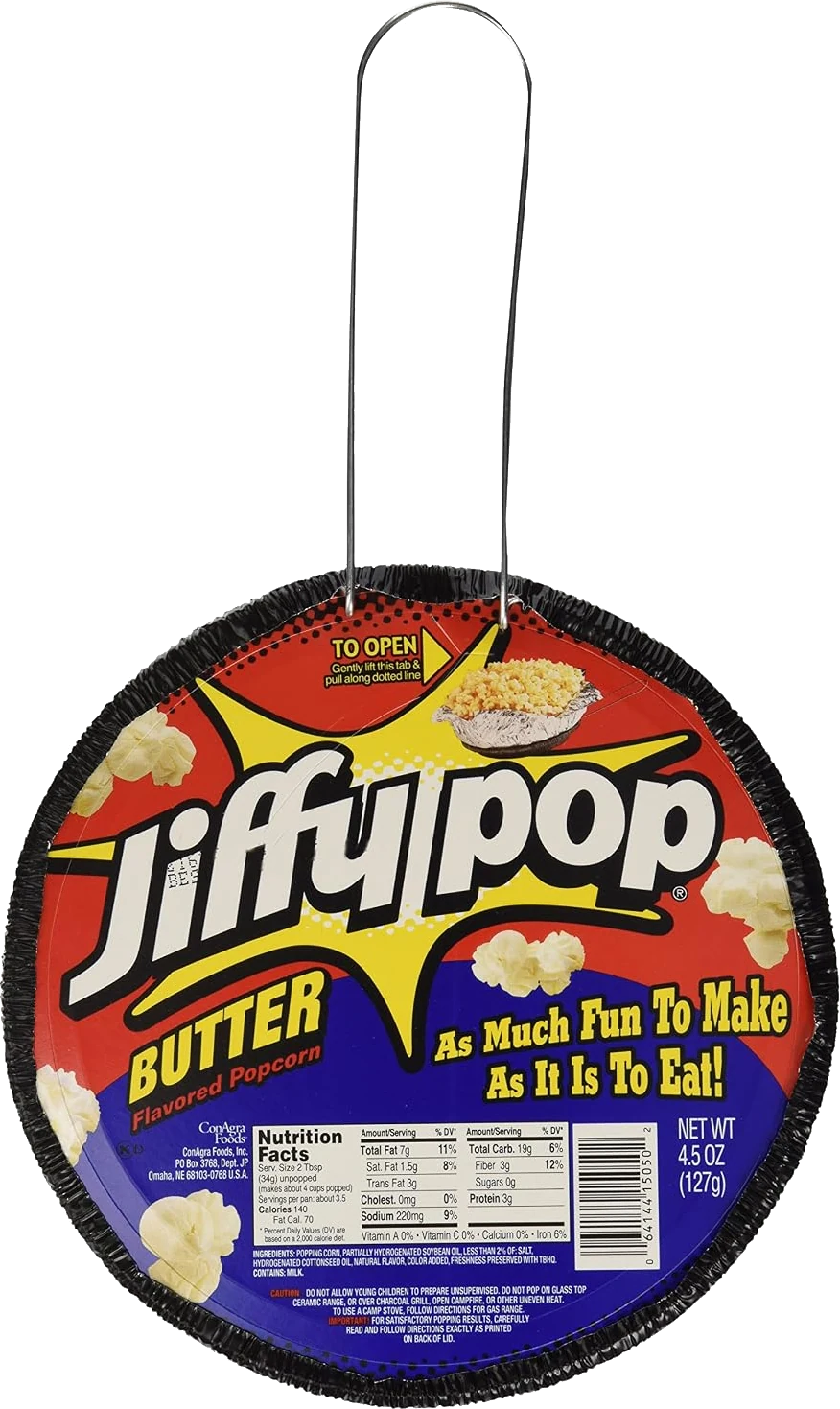 Jiffy Pop Butter Flavored Popcorn pan